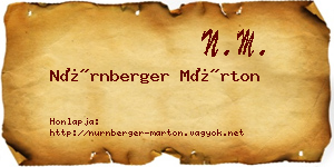 Nürnberger Márton névjegykártya