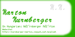 marton nurnberger business card